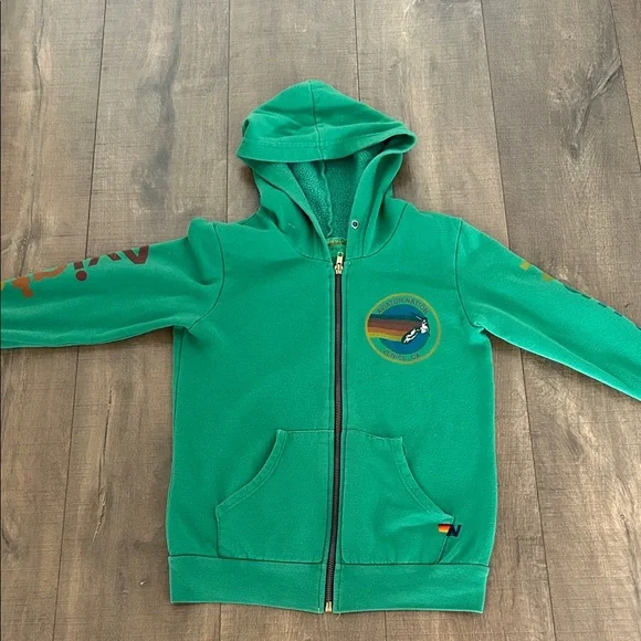 Aviator Nation Vibrant Green Kids Hoodie - Picture 1 of 2